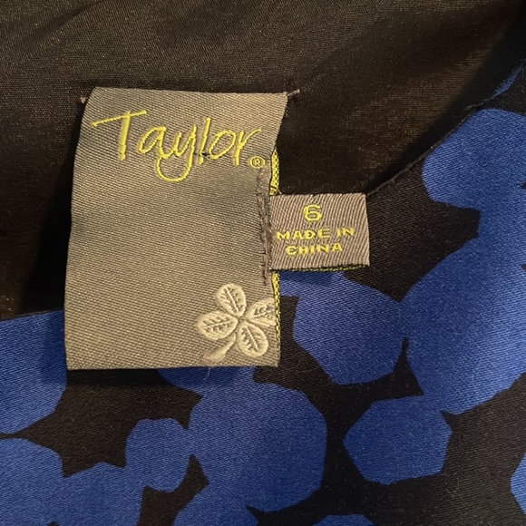 BNWT Women's Taylor Blue & Black Knee length Dress Size 6 - Picture 4 of 6